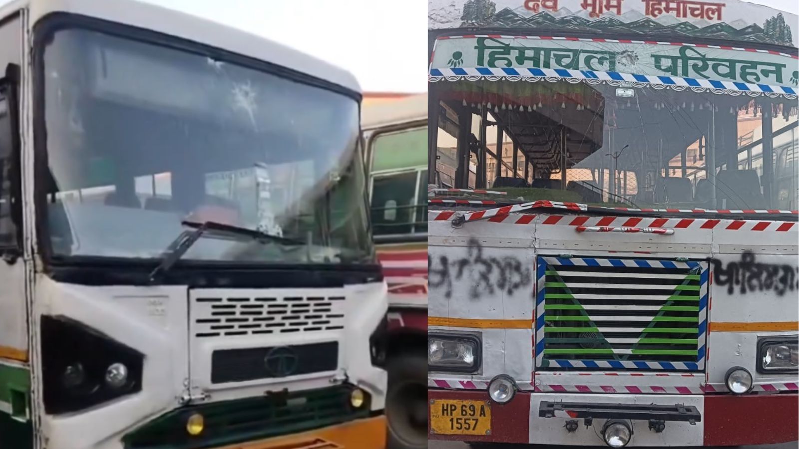 पंजाब में एक बार फिर हिमाचल की बस पर हमला, 