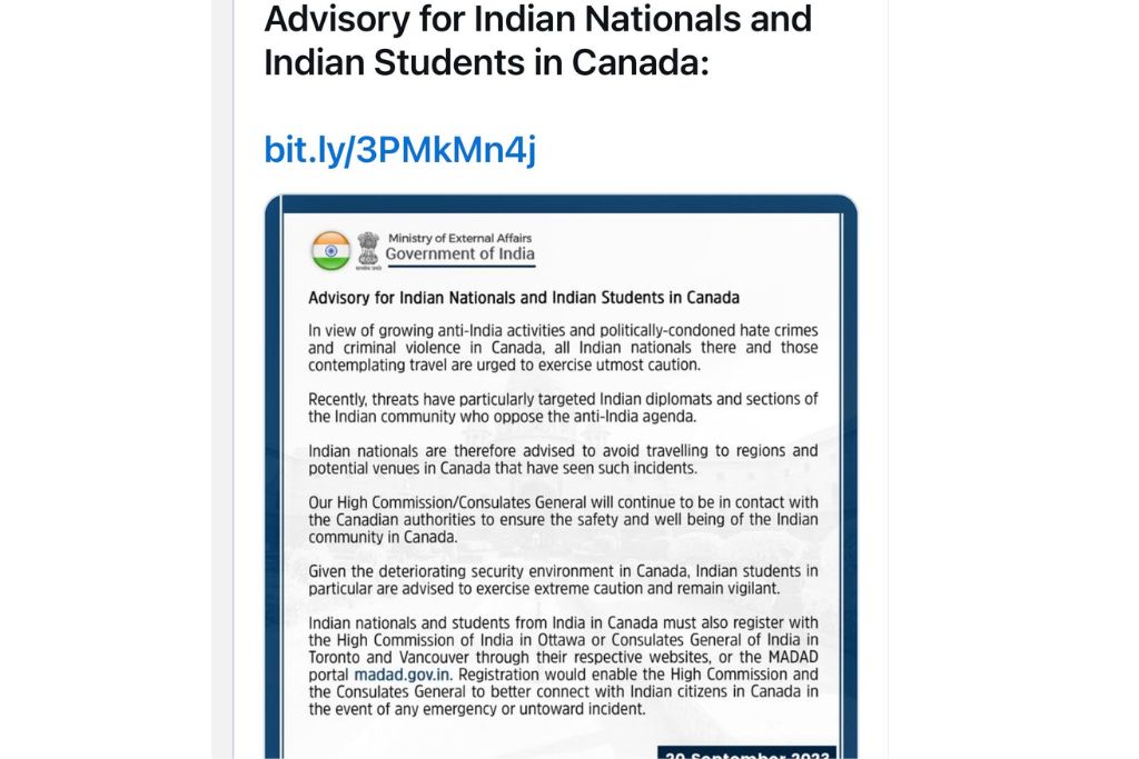 Canada में रह रहे भारतीयों के लिए भारत सरकार की Advisory जारी,