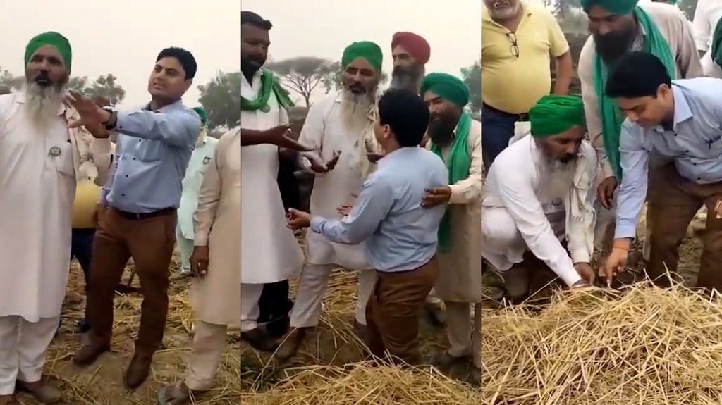 किसानों ने सरकारी अफसर को पराली जलाने पर किया मजबूर