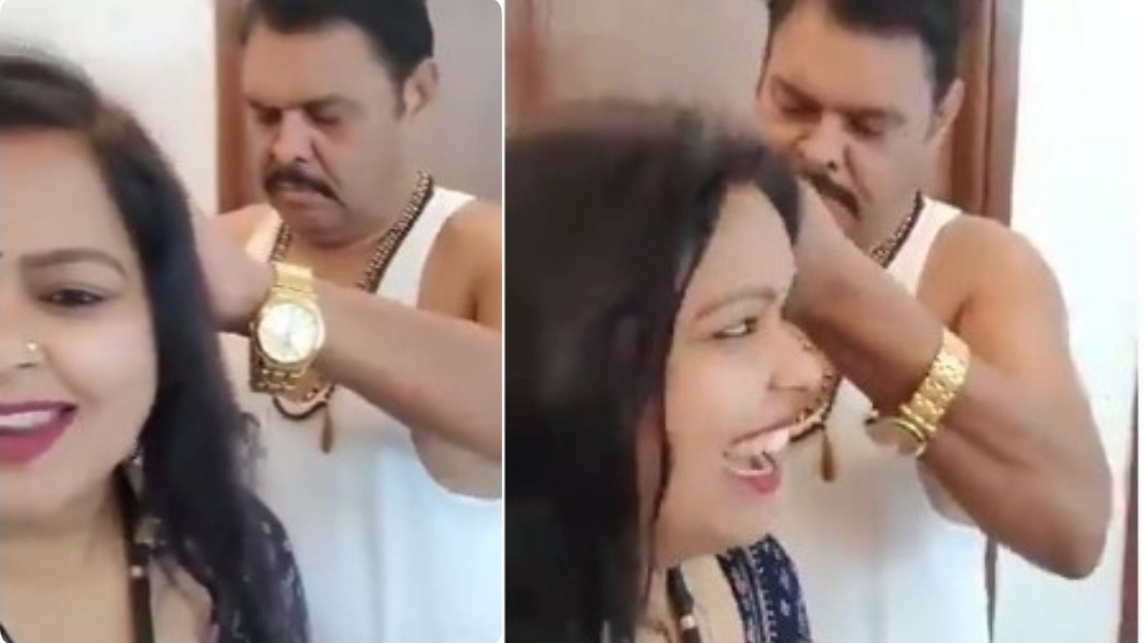 BJP नेता का महिला के बाल संवारते वीडियो हुआ वायरल