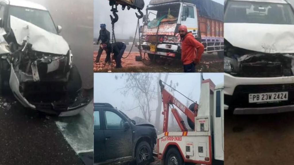लुधियाना में नेशनल हाईवे पर टकराईं 20 गाड़ियां, 
