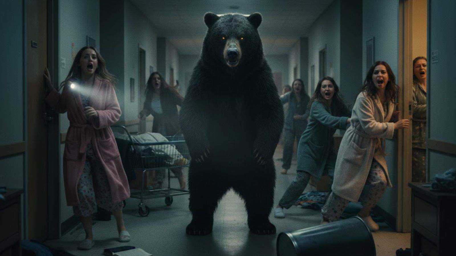 Kashmir University bear sighting, Girls Hostel bear, Black bear campus entry, Srinagar wildlife, Kashmir University news, Wildlife Department rescue, Professor Imtiaz