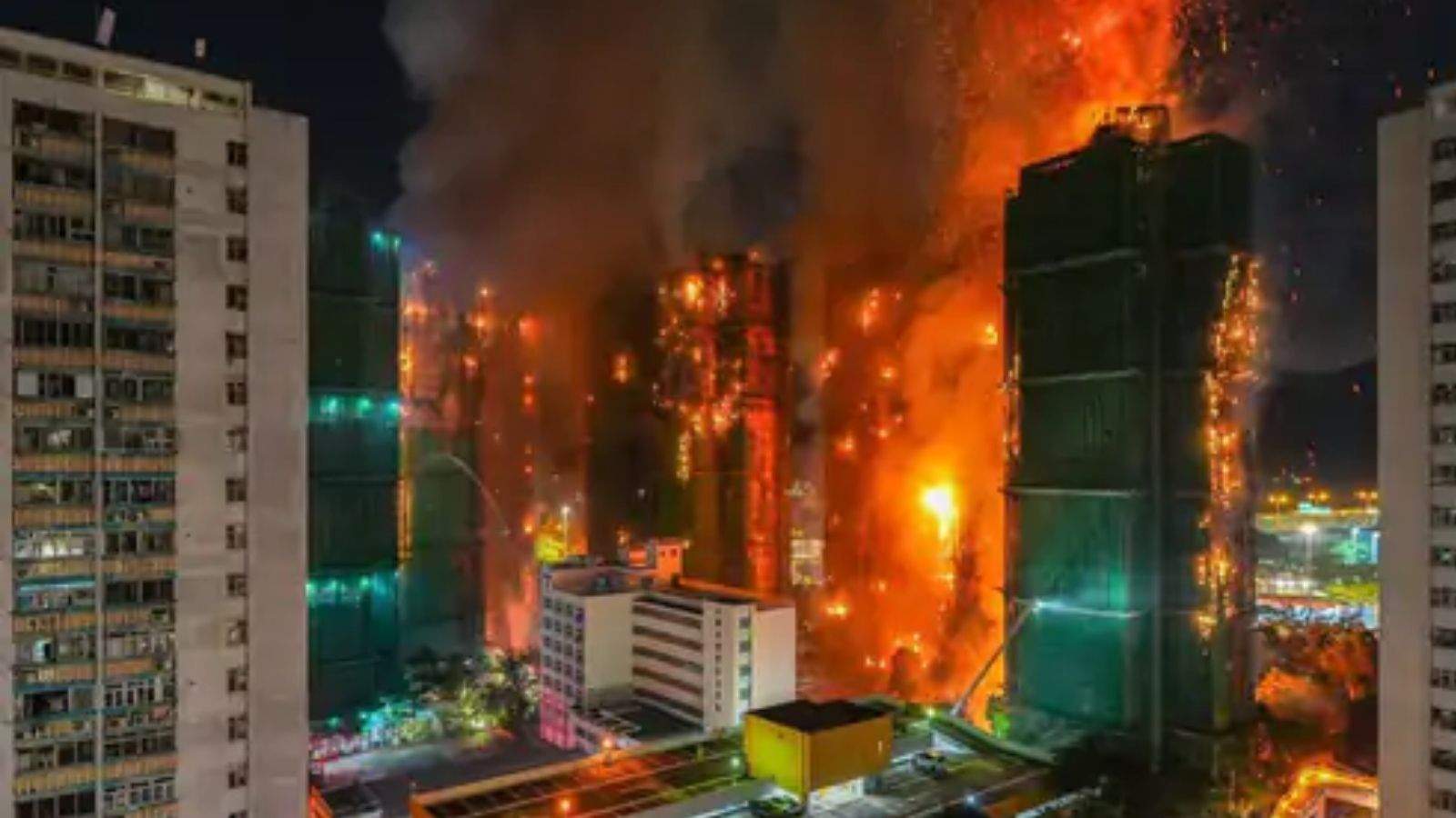 A massive fire broke out in a 35-story building in Hong Kong