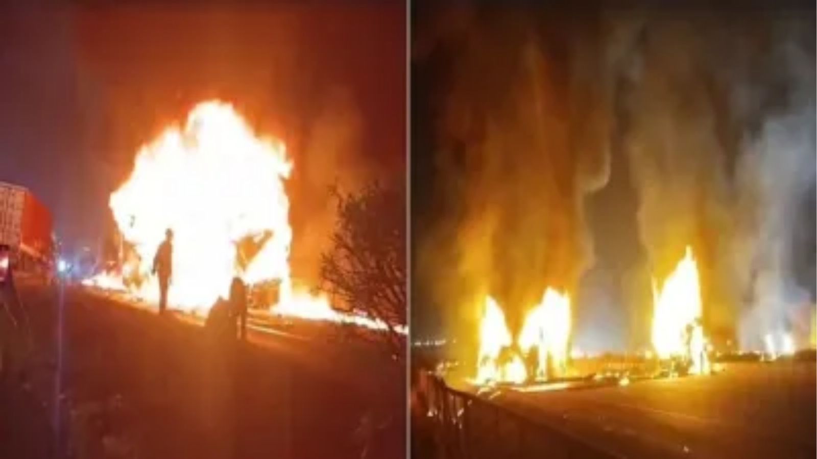 Karnataka Bus Fire: Sleeper bus catches fire after colliding with a truck