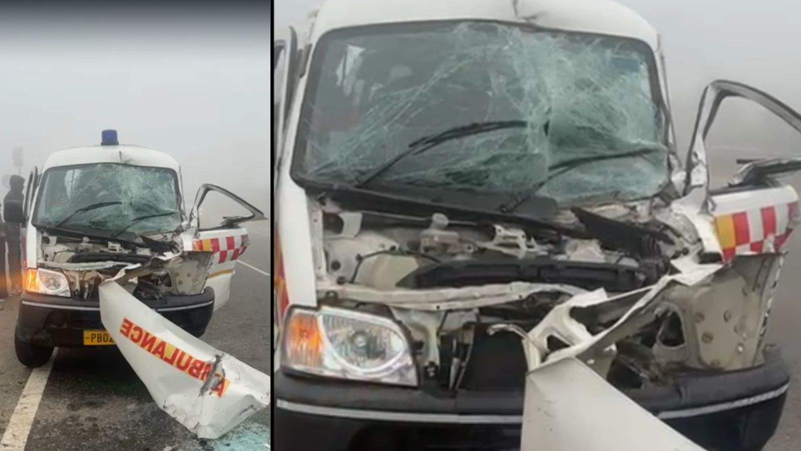 For the second consecutive day, an accident occurred in Jalandhar due to fog