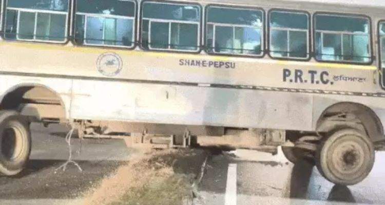 A wheel came off a moving government bus on a flyover in Jalandhar