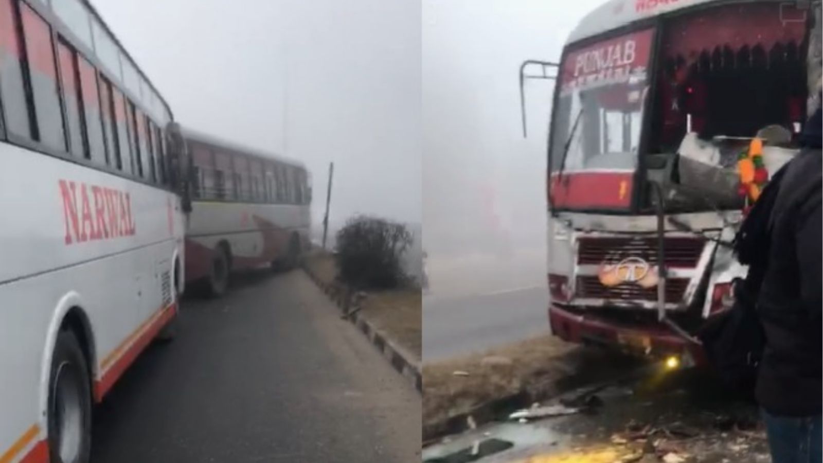 Two buses collided in Jalandhar early this morning