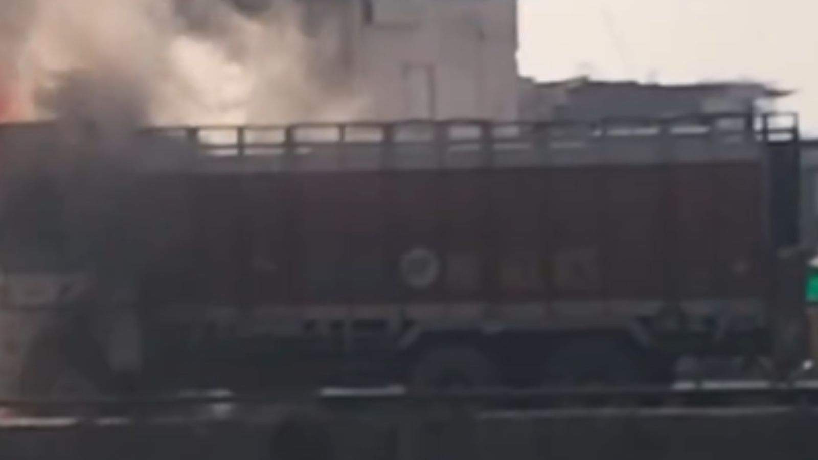 A truck caught fire on the Zirakpur flyover while heading from Chandigarh to Ambala, causing massive traffic disruption. The driver jumped out and escaped safely; no casualties were reported.