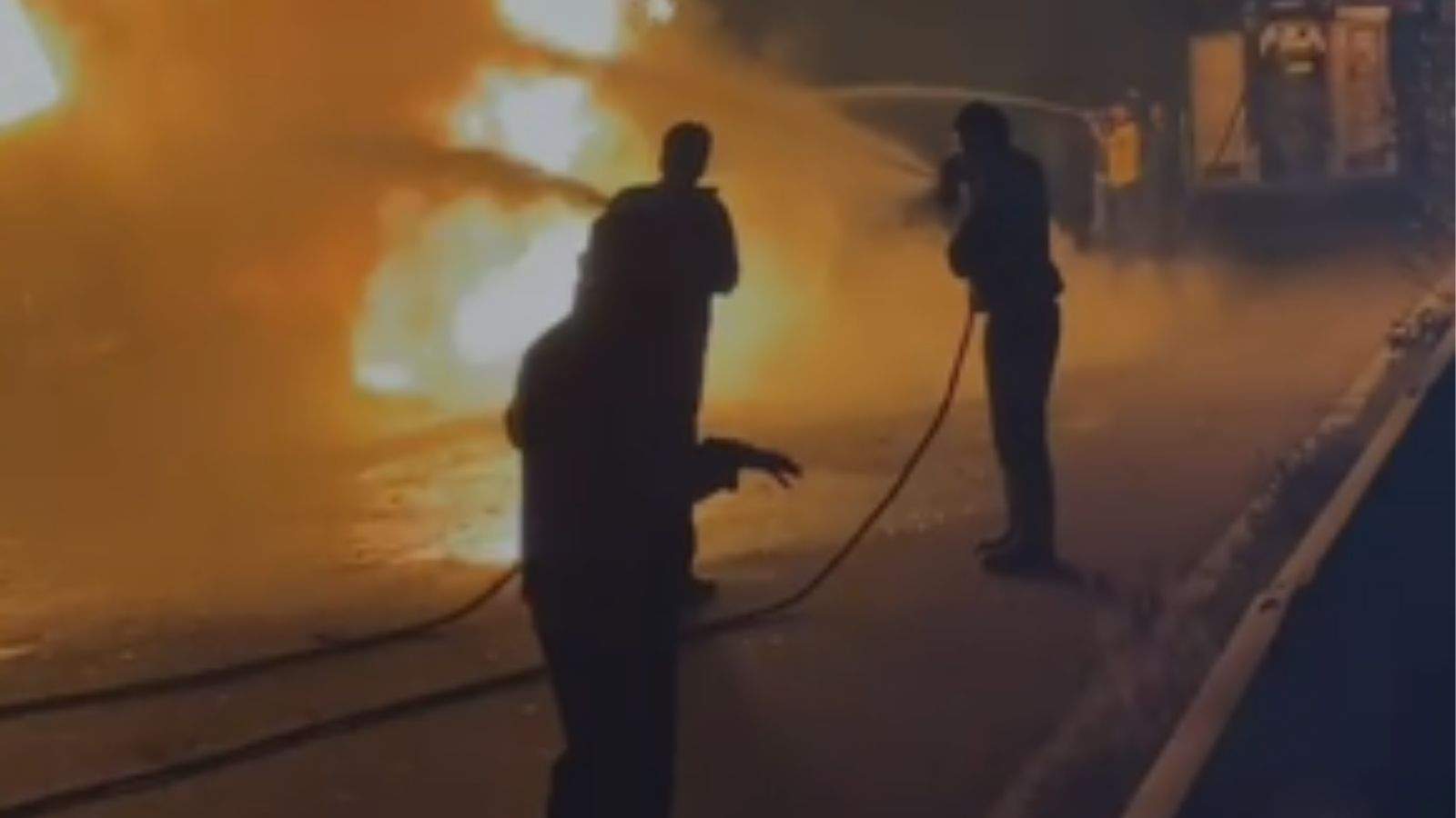 massive fire broke out in a truck carrying chemicals in Jalandhar