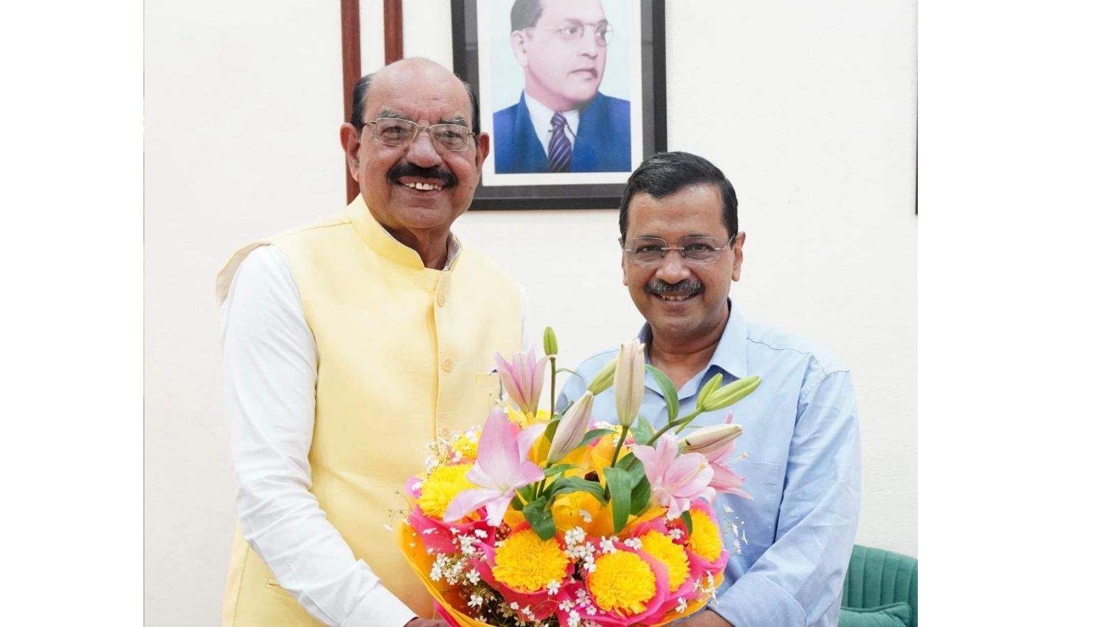 Cabinet Minister Mohinder Bhagat congratulated Arvind Kejriwal on his acquittal.