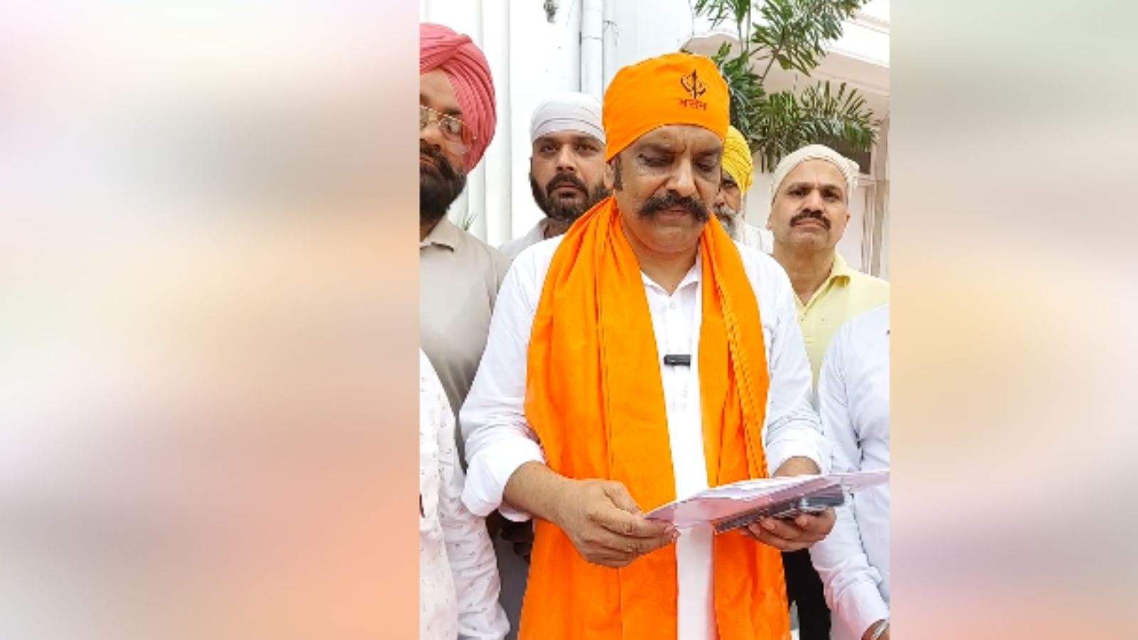 AAP MLA Kunwar Vijay Pratap submitted his written views on the sacrilege law to Sri Akal Takht Sahib.