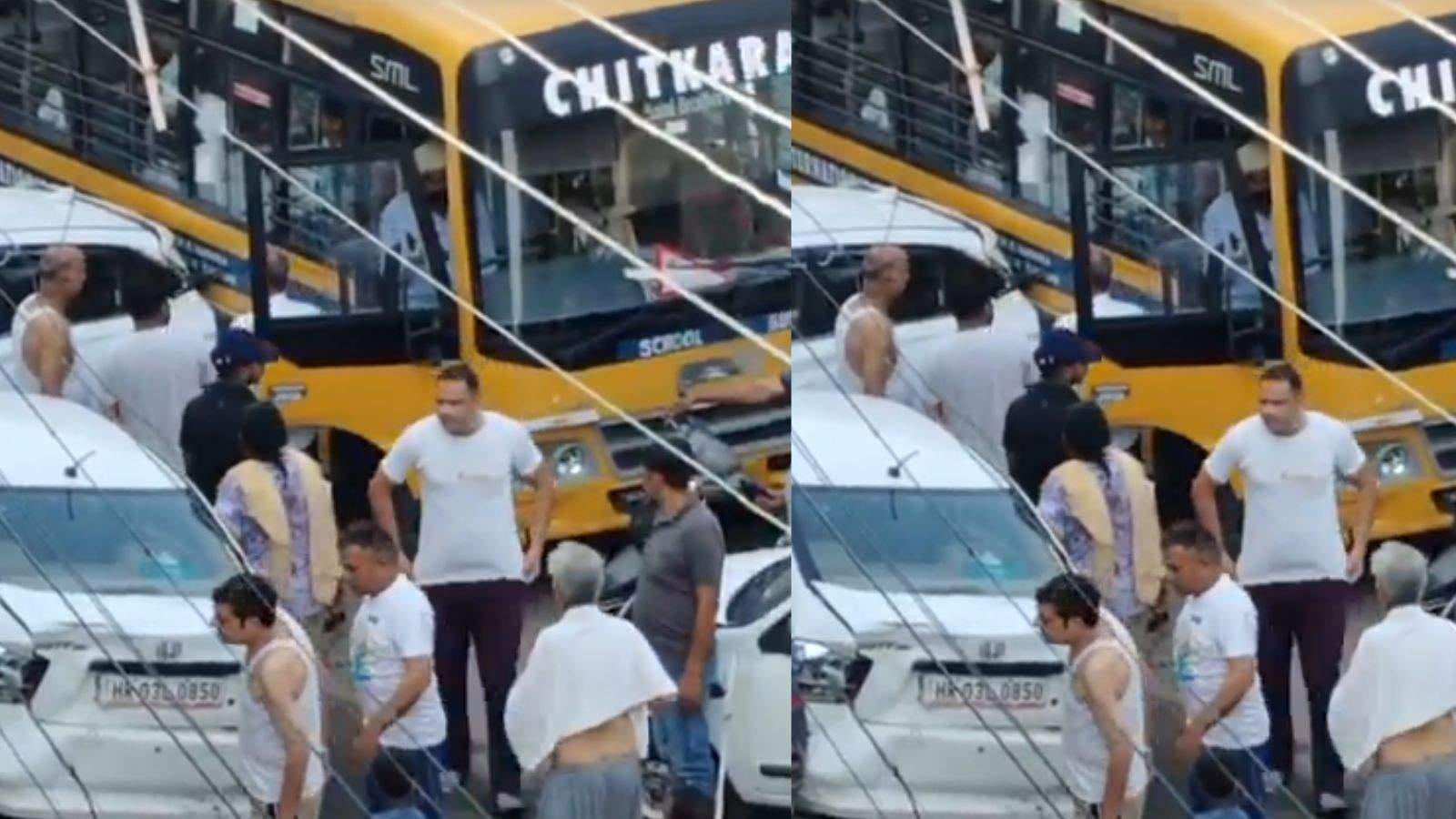 हरियाणा में एक बार फिर से स्कूल बस हादसे का शिकार हो गई। जानकारी के मुताबिक पंचकुला के सेक्टर 6 में बच्चों से भरी स्कूल बस ने 6 गाड़ियों को टक्कर मार दी।